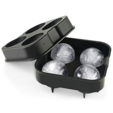 Load image into Gallery viewer, 4-Cavity Silicone Ice Ball Tray (Black)