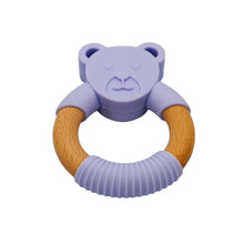 Load image into Gallery viewer, Silicone and Wood Animal Teethers