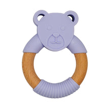 Load image into Gallery viewer, Silicone and Wood Animal Teethers