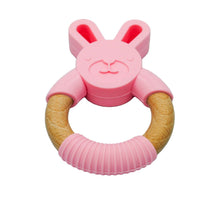 Load image into Gallery viewer, Silicone and Wood Animal Teethers