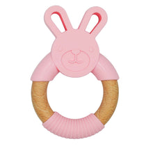 Load image into Gallery viewer, Silicone and Wood Animal Teethers