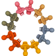 Load image into Gallery viewer, All Silicone Infant Spoon and Fork Set (With Guard)