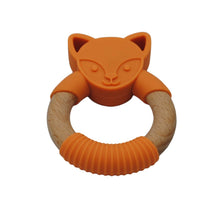 Load image into Gallery viewer, Silicone and Wood Animal Teethers