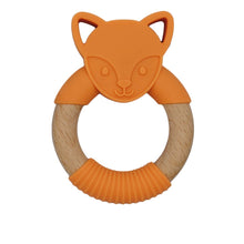 Load image into Gallery viewer, Silicone and Wood Animal Teethers