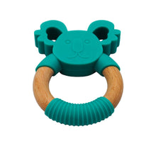 Load image into Gallery viewer, Silicone and Wood Animal Teethers