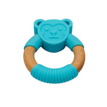 Load image into Gallery viewer, Silicone and Wood Animal Teethers