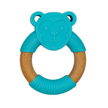 Load image into Gallery viewer, Silicone and Wood Animal Teethers
